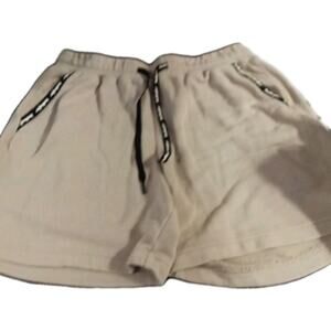 Hollister Mens Jogger Shorts Sz. Med. Beige Black Trim With Spellout